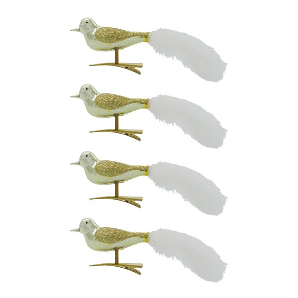 Safar juletrepynt 17 cm 4 stk gull