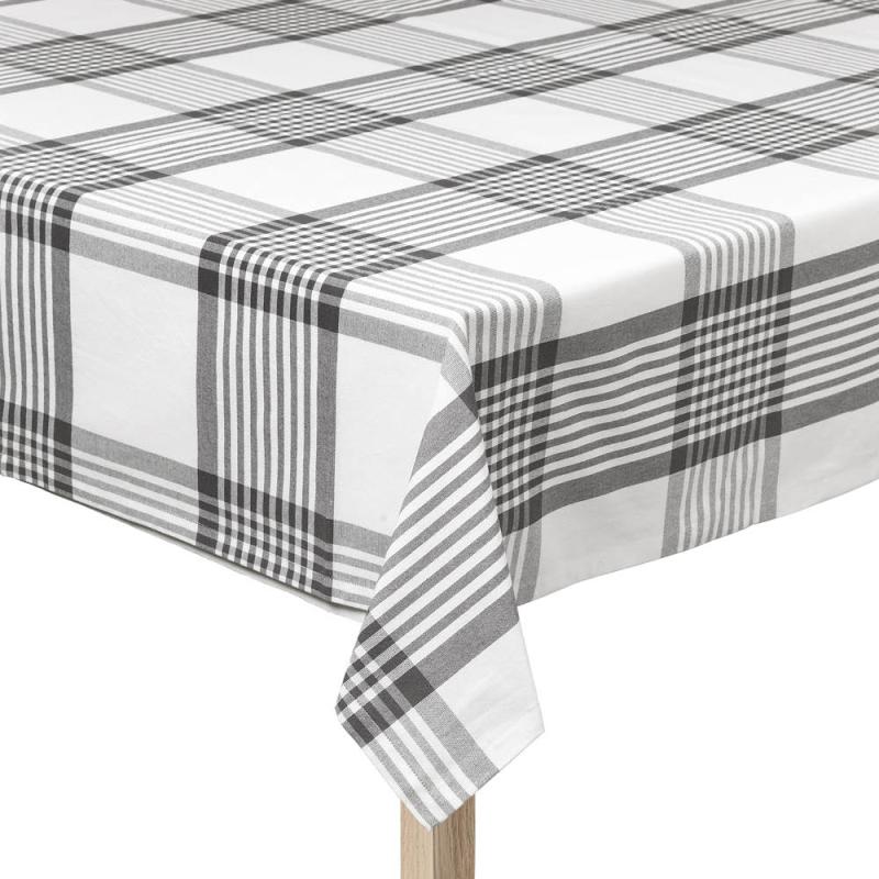 Duk 140x320 cm large checks hvit/grå