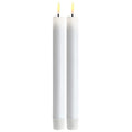 LED kronelys 2x24 cm hvit