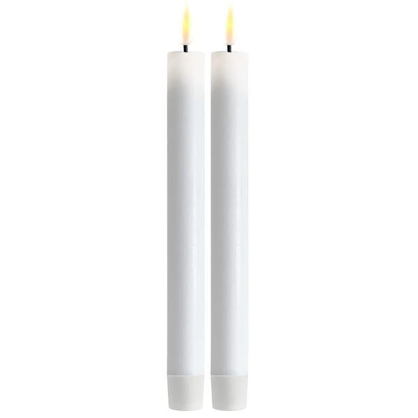 LED kronelys 2x24 cm hvit