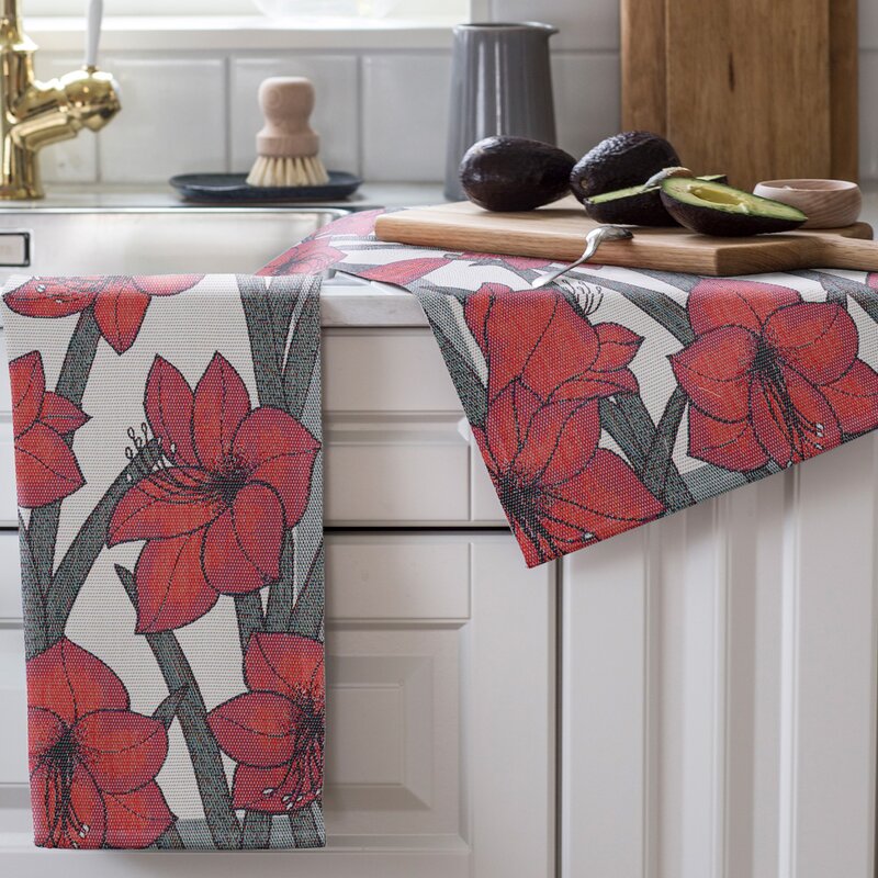Amaryllis kjøkkenhåndkle 35x50 rød