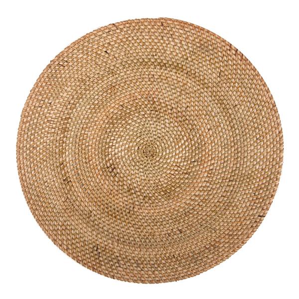 Rattan dekkebrikke D36 cm rund beige