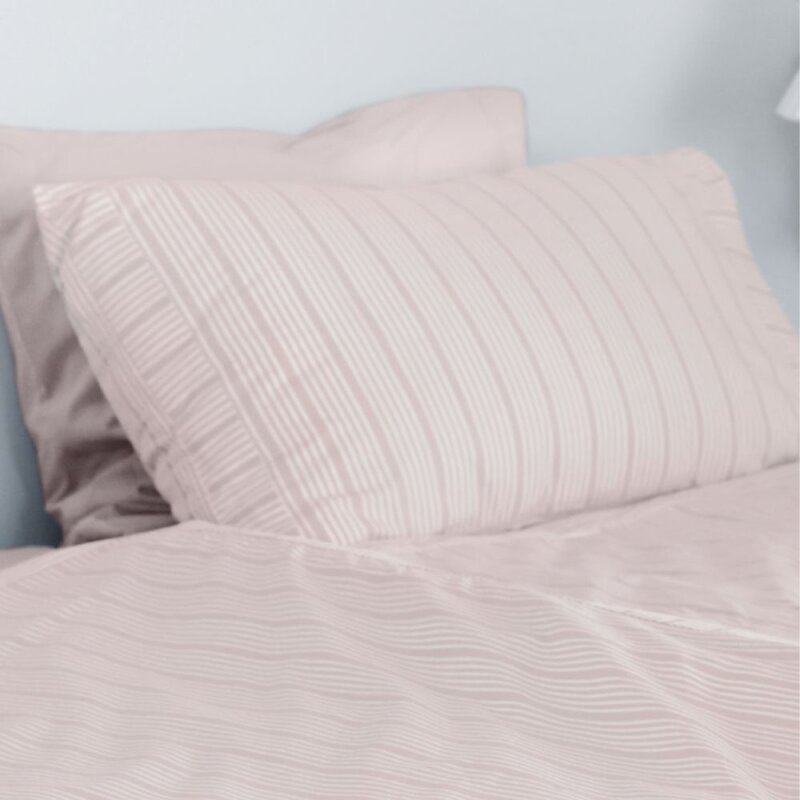 Bedding Collection putetrekk 50x70 cm 2 stk powder rose stripes