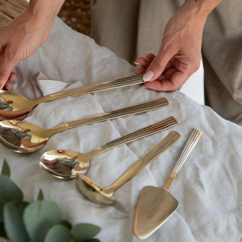 RAW salatsett 2 deler champagne gold
