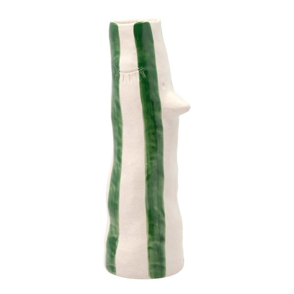 Styles vase m/ nebb og øyevipper 34 cm grønn