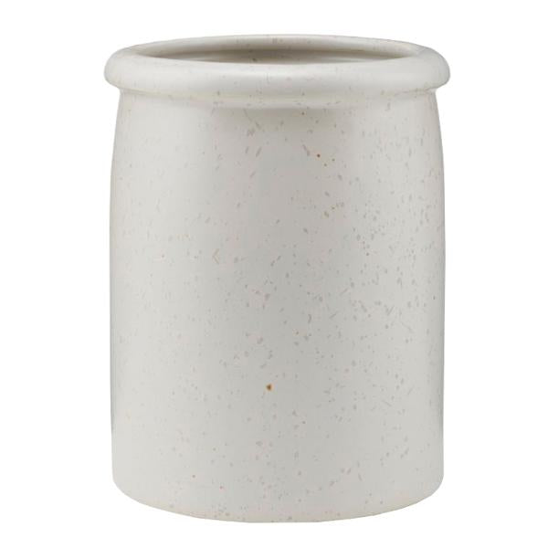 Pion krukke 15x11,5 cm grå/hvit