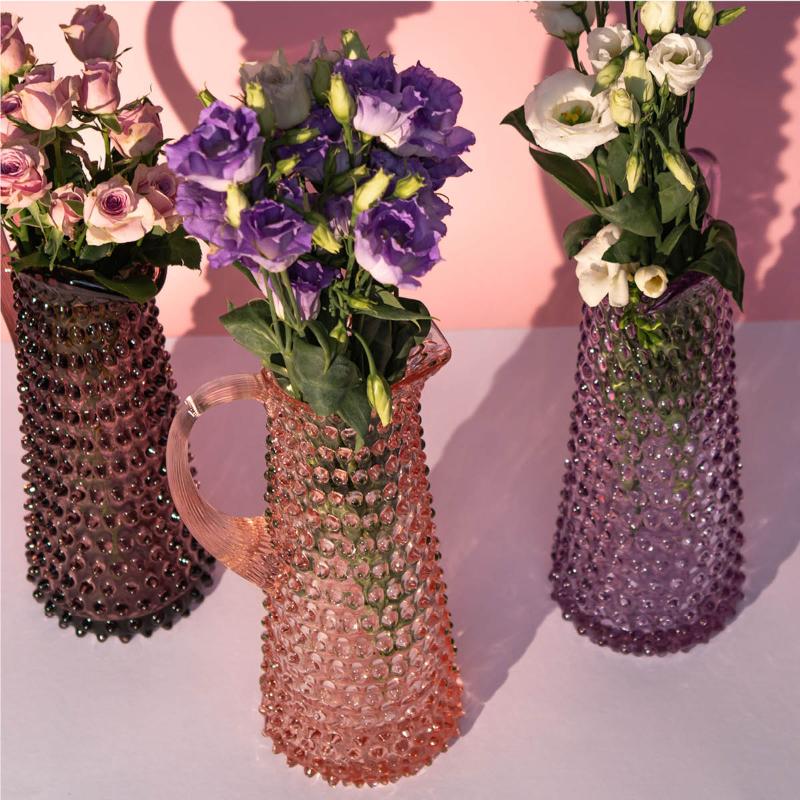Hobnail karaffel 1L rosaline