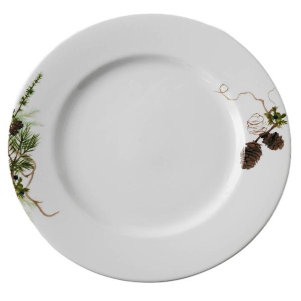 Nostalgi tallerken 27 cm hvit/grønn