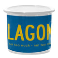 Fika Emaljekopp 30 cl lagom blå gul