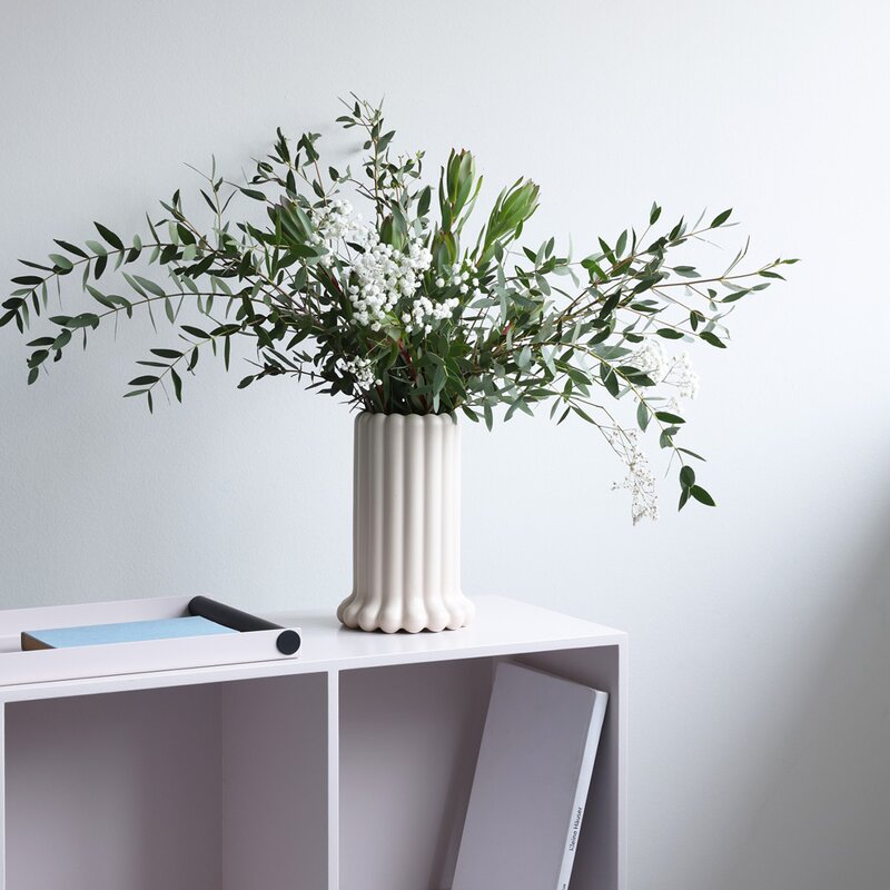 Tubular vase 24 cm beige