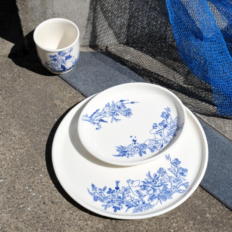 Haru tallerken 25 cm mummi hvit/blå