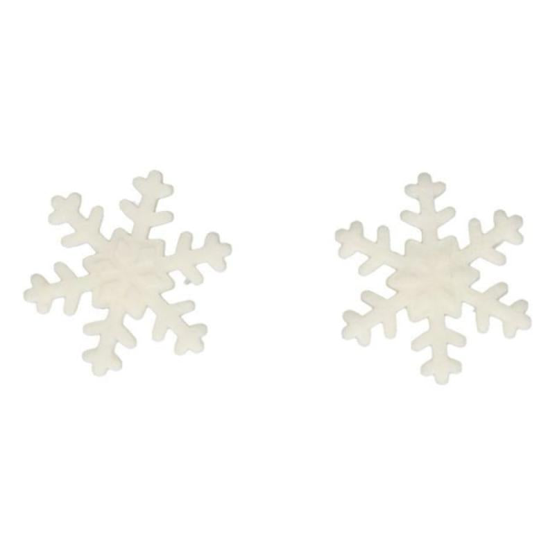 Kakepynt spiselig snøstjerne 12 stk hvit