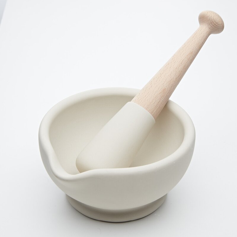 Morter og pistill 17 cm hvit