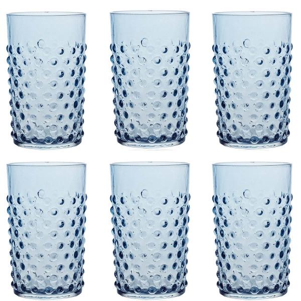 Hobnail glass 20 cl 6 stk underlay blue smoke