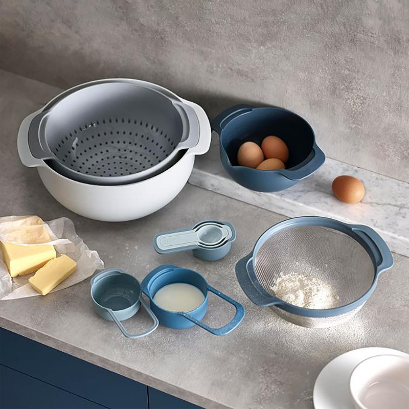 Nest Sky bollesett 9 stk blåtoner
