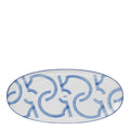 Motif ovalt fat 37 cm blå/hvit