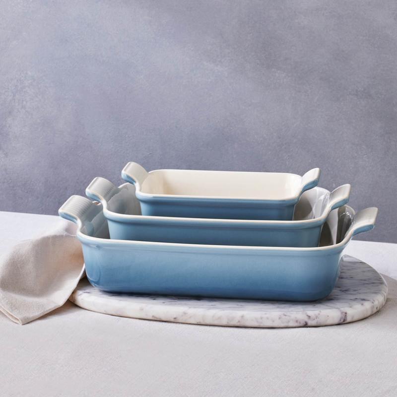 Heritage rektangulært fat 19x24 cm chambray