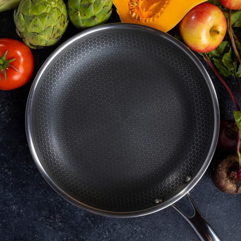Hybrid stekepanne 26 cm sølv/svart
