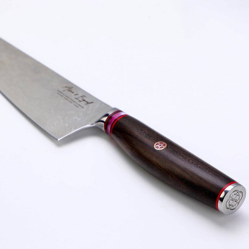 Skarp kokkekkniv 20 cm stål/tre