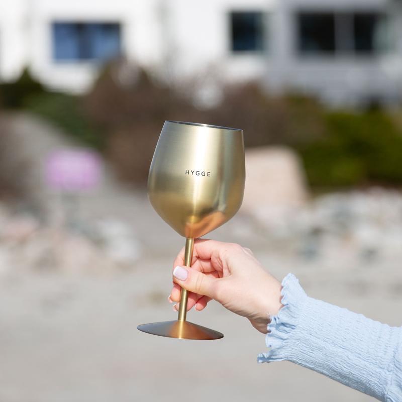 Vinglass stål HYGGE 45 cl 2 stk gull
