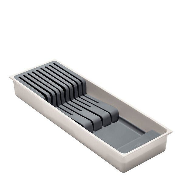 Knivblokk til skuffer 42x14x6 cm hvit/grå