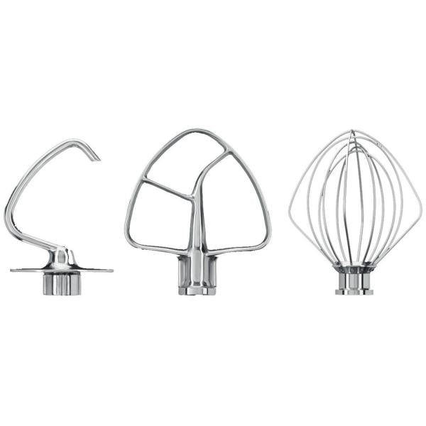 Accessory sett med 3 tilbehør i rustfritt stål til KitchenAid kjøkkenmaskin med vippehode