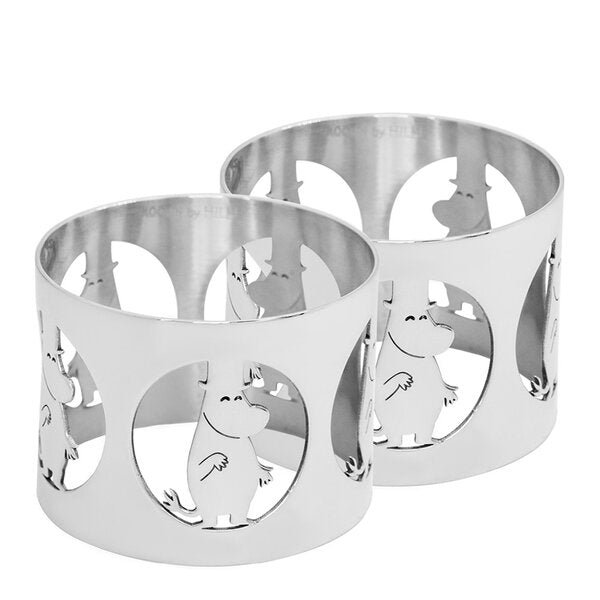 Hilke x Mummi serviettringer 5 cm 2 stk Mummipappa nikkelbelagt messing