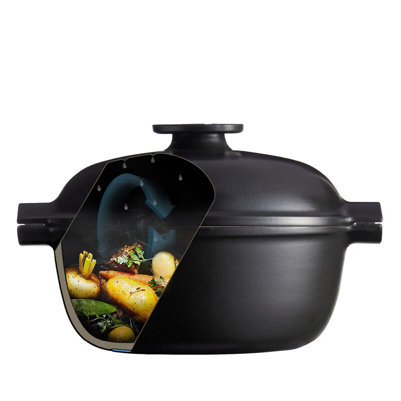 Rund gryte cocotte 4L 30x27 cm mørkegrå