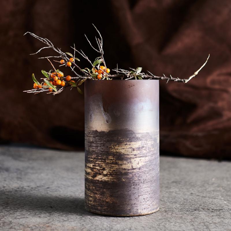 Lana vase 25 cm brun/gull