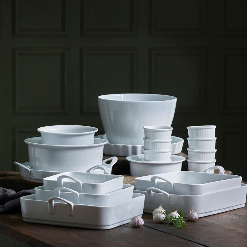 Toulouse ildfast form 22x22x6 cm hvit