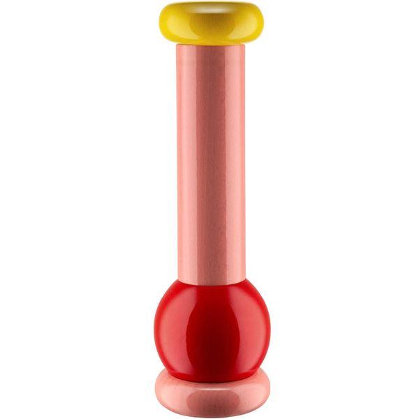 Krydderkvern 23 cm rosa/rød/gul