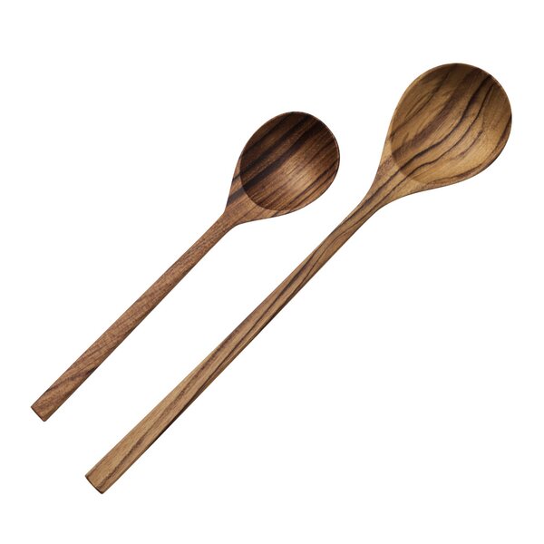 Teak skje sett 2 deler