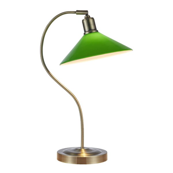 Vela bordlampe 49 cm antique messing/grønn