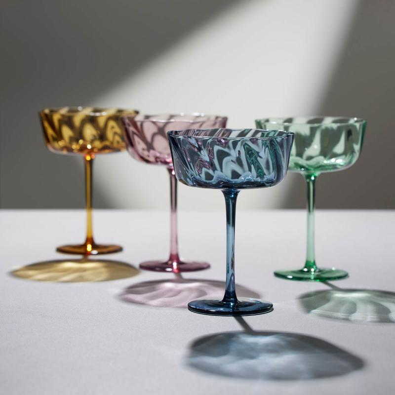 Vienna champagneskål 35 cl 4 stk blå