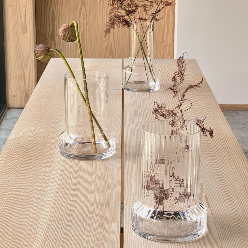 Hvils vase m/ riller 21x29 cm klar