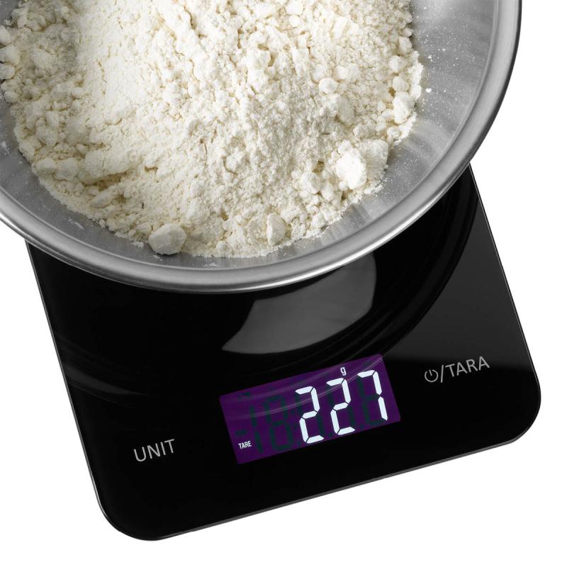 Digital kjøkkenvekt svart 1g/5kg