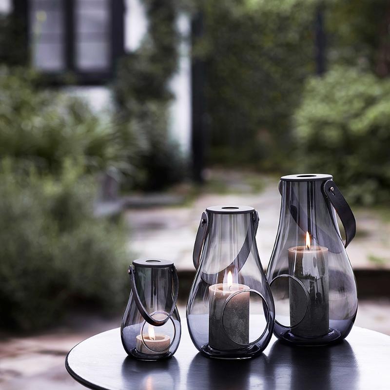 Design With Light hurricane lanterne 25 cm smoke