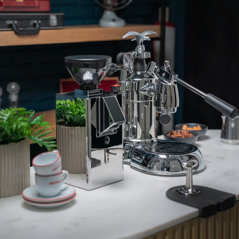 Milano manuell kaffemaskin i rustfritt stål