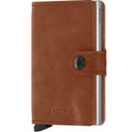 Miniwallet lommebok m/kortholder cognac/sølv