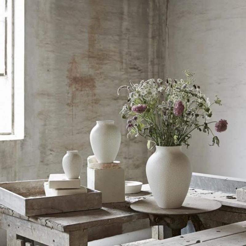 Knabstrup vase 27 cm hvit