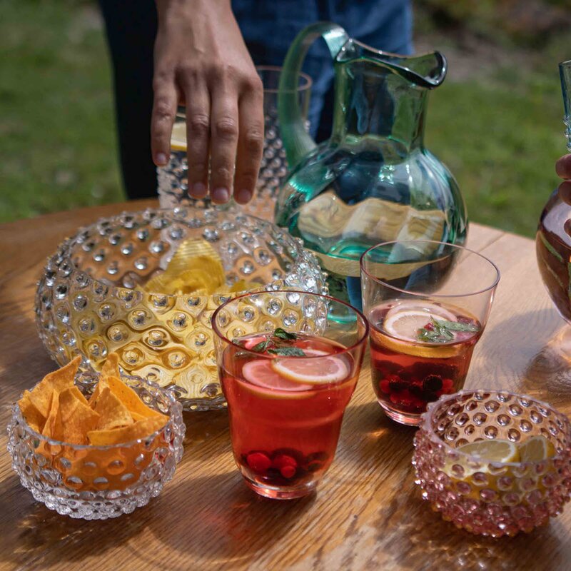 Hobnail skål 23 cm crystal