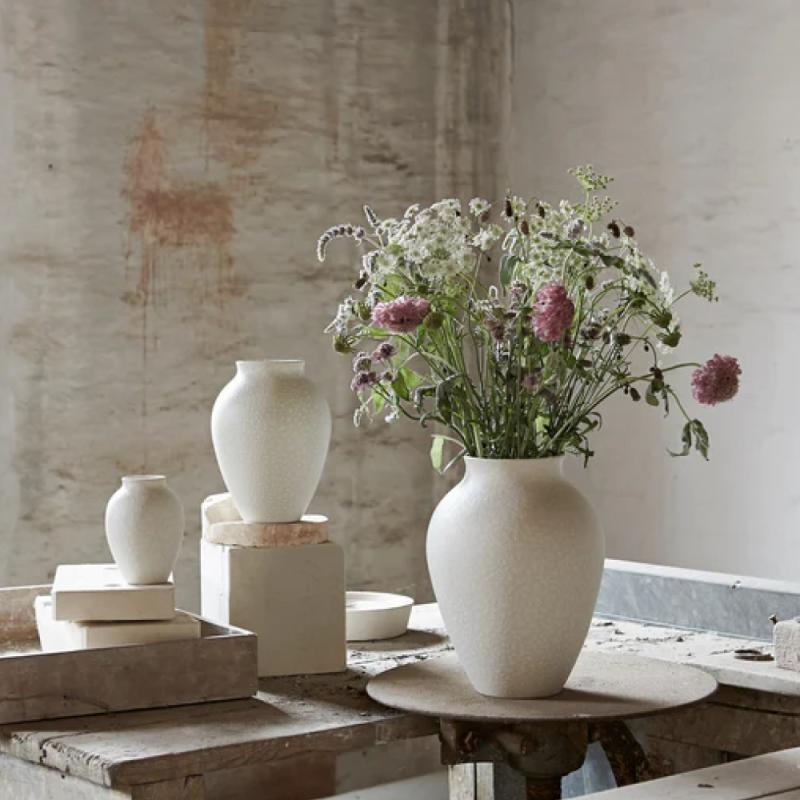 Knabstrup vase 20 cm hvit