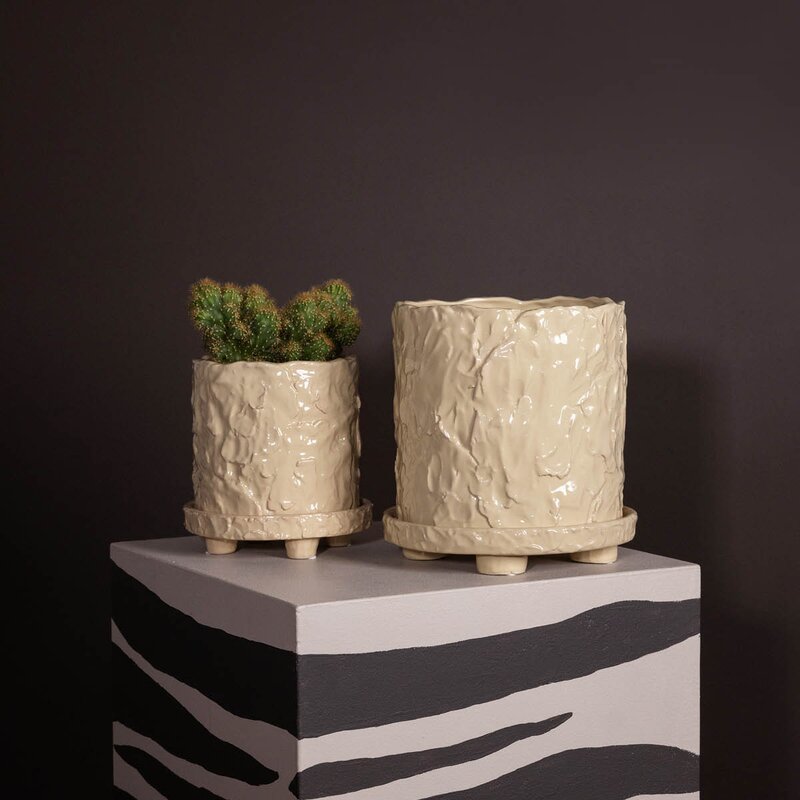 Muddy krukke L 23x23,5 cm beige