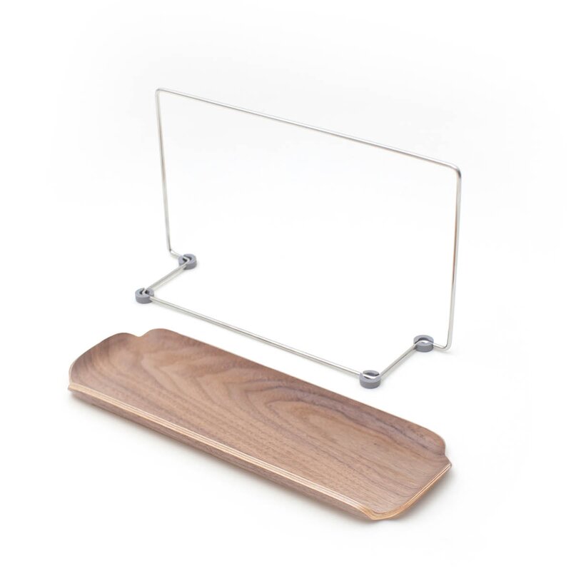 Leaf oppvaskbrett m/klutholder 33x11,5 cm valnøtt