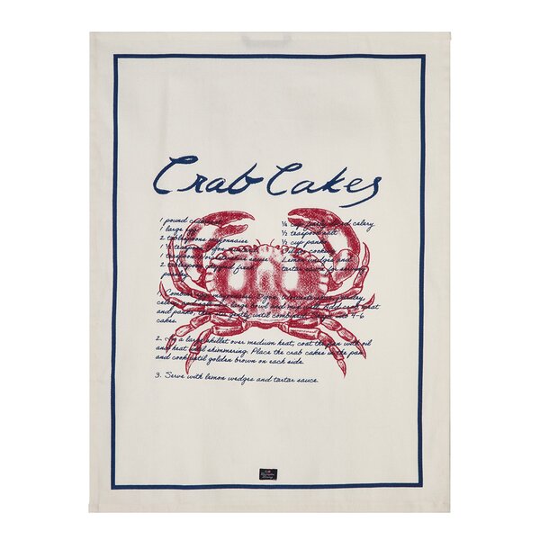 Crab cake kjøkkenhåndkle 70x50 cm hvit/blå