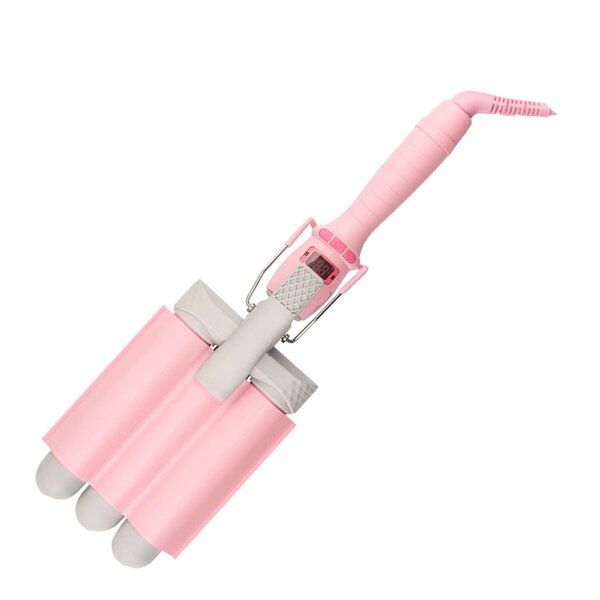 Bølgetangsett triple waver 6 deler rosa