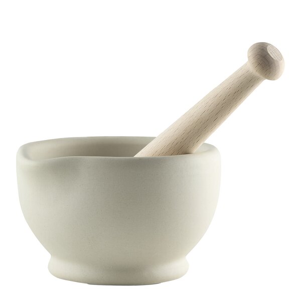 Morter og pistill 11 cm hvit