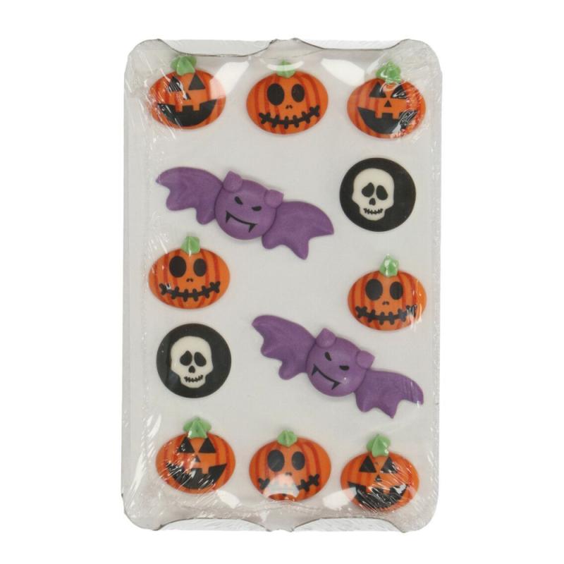 Kakepynt halloween royal icing 12 stk