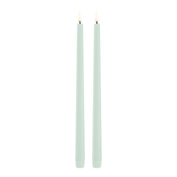 Taper Candles slim LED-kronelys 2,3x32 cm 2 stk dusty green