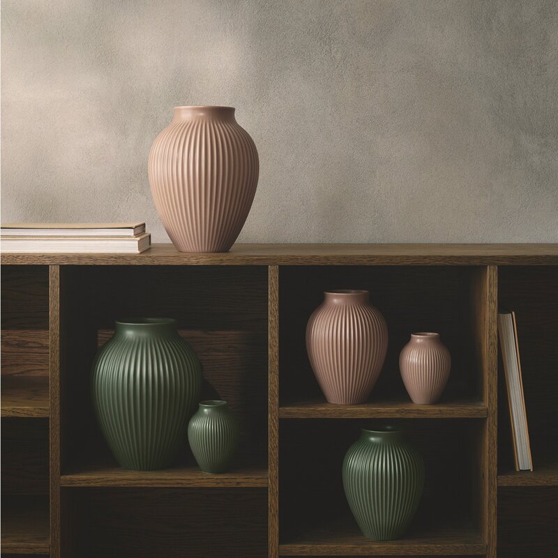 Ripple vase 12,5 cm matt dusty rose